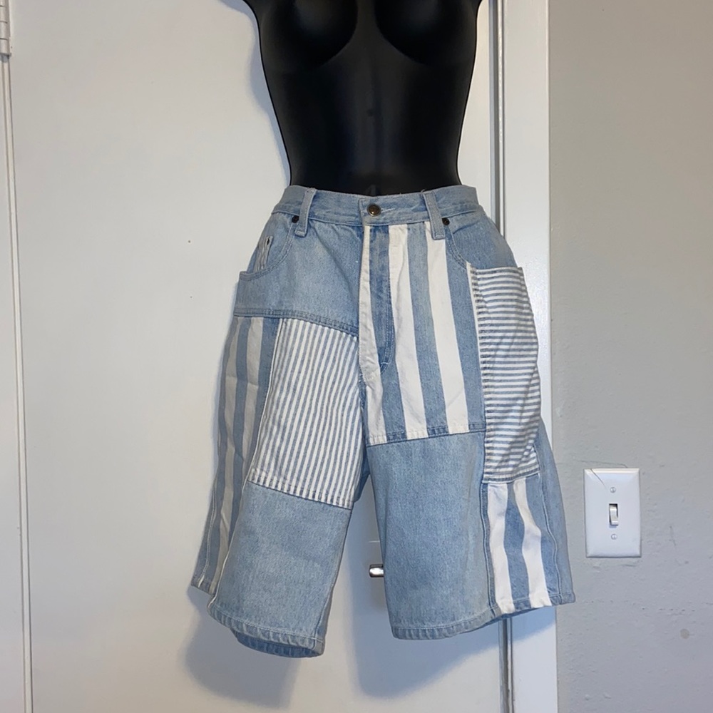 Vintage 80's Zena Colorblock Multi Pattern Shorts